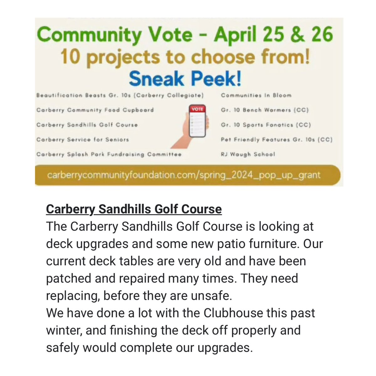 Carberry Sandhills GCC tweet media