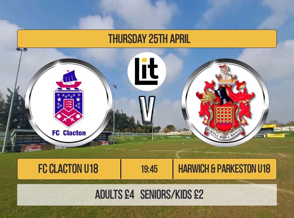 ⚪🔵 𝗠𝗔𝗧𝗖𝗛𝗗𝗔𝗬 ⚪🔵 The Under 18's take on @OfficialHarwich at The Austin Arena this evening. Please show your support for our young Seasiders!