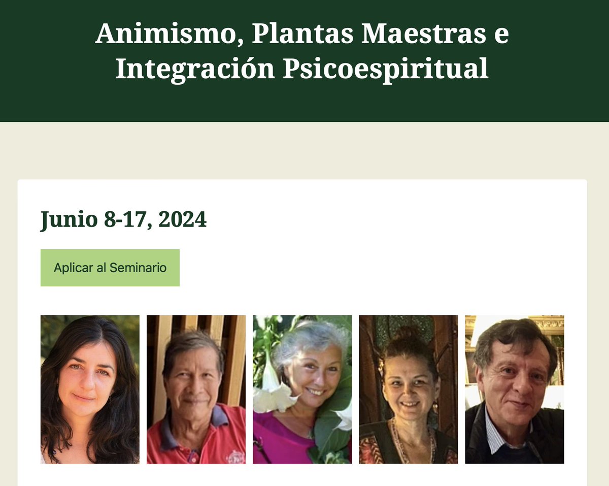 Animismo, Plantas Maestras e Integración Psicoespiritual wasiwaska.org/seminar/animis…