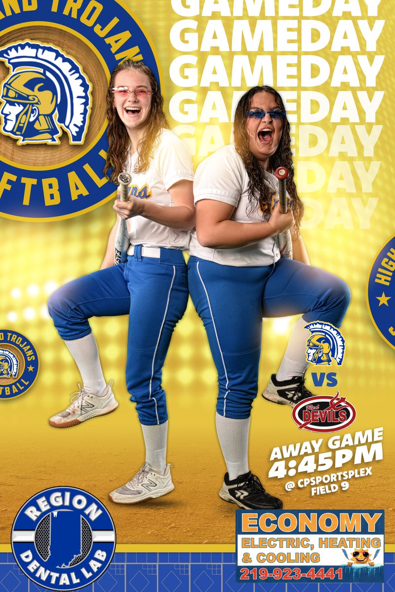 GameDay! The Highland Lady Trojans take on the Lowell Red Devils tonight at 4:45pm AT CP Sportsplex!!! ***Field #9

🥎Trojans vs Red Devils🥎
🥎CP Sportsplex🥎

GameDay Graphic provided by CineMagic Sportsline