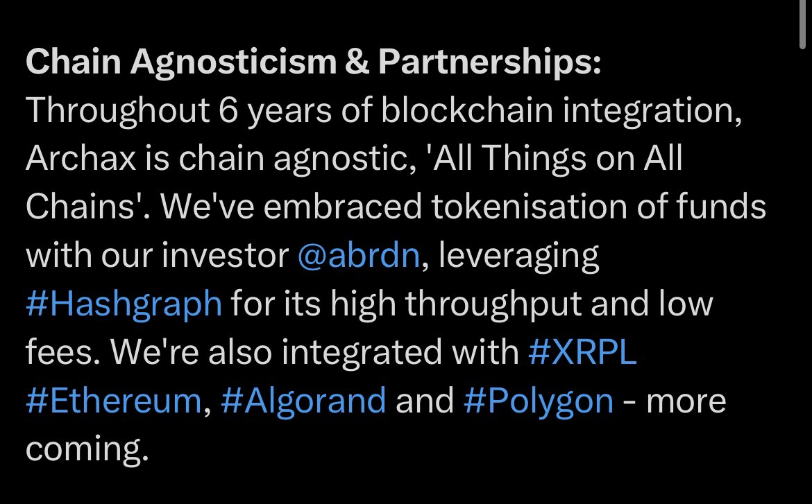 Breaking💥 Archax @ArchaxCrypto @ArchaxEx, the prime topic throughout Web3 for their $25B tokenized @BlackRock Money Market Fund on @hedera $HBAR network💡 Announces integrations in place with $XRP $ALGO $MATIC networks🌐⏳