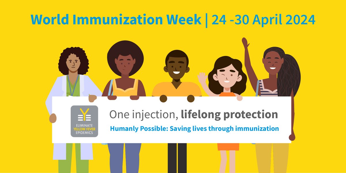 The #yellowfever vaccine is safe and effective. Only ONE dose is needed for lifelong protection. #VaccinesWork #HumanlyPossible #WorldImmunizationWeek @who @UNICEF @gavi @WHOAFRO @pahowho