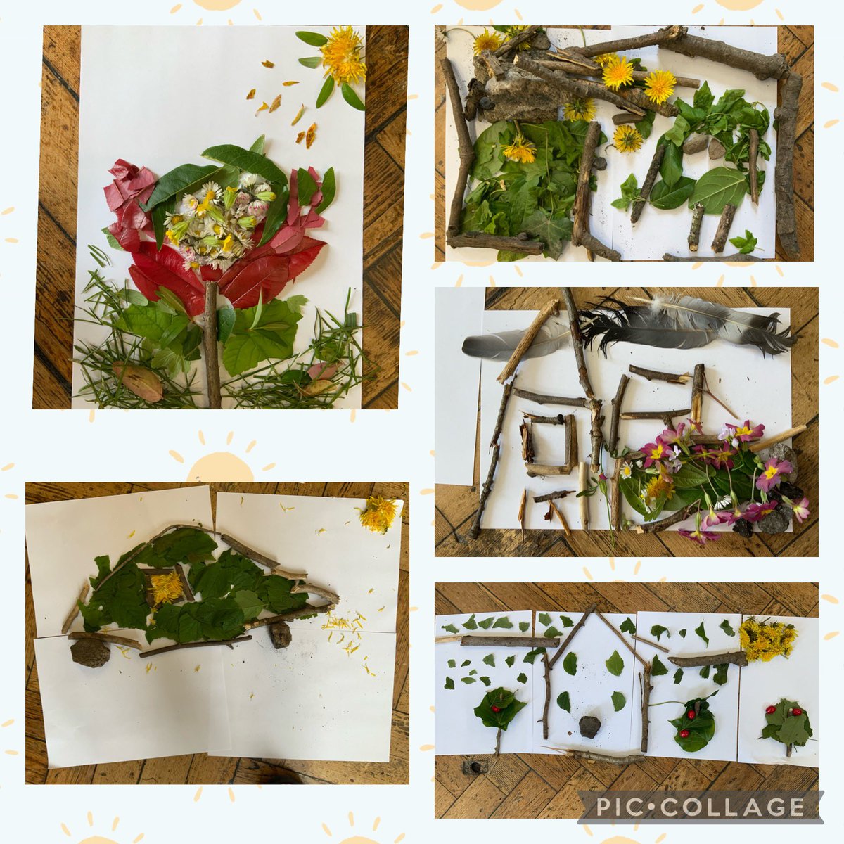 #year4 created some fantastic pieces of artwork using natural resources for #walesoutdoorlearningweek @CSC_ExpArts #outdoorlearning