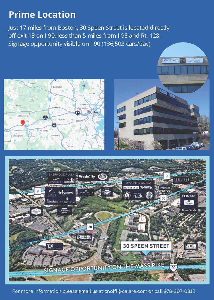 CalareProps's tweet image. For Lease — 9,400+/- Contemporary Office Space Available in Framingham, MA