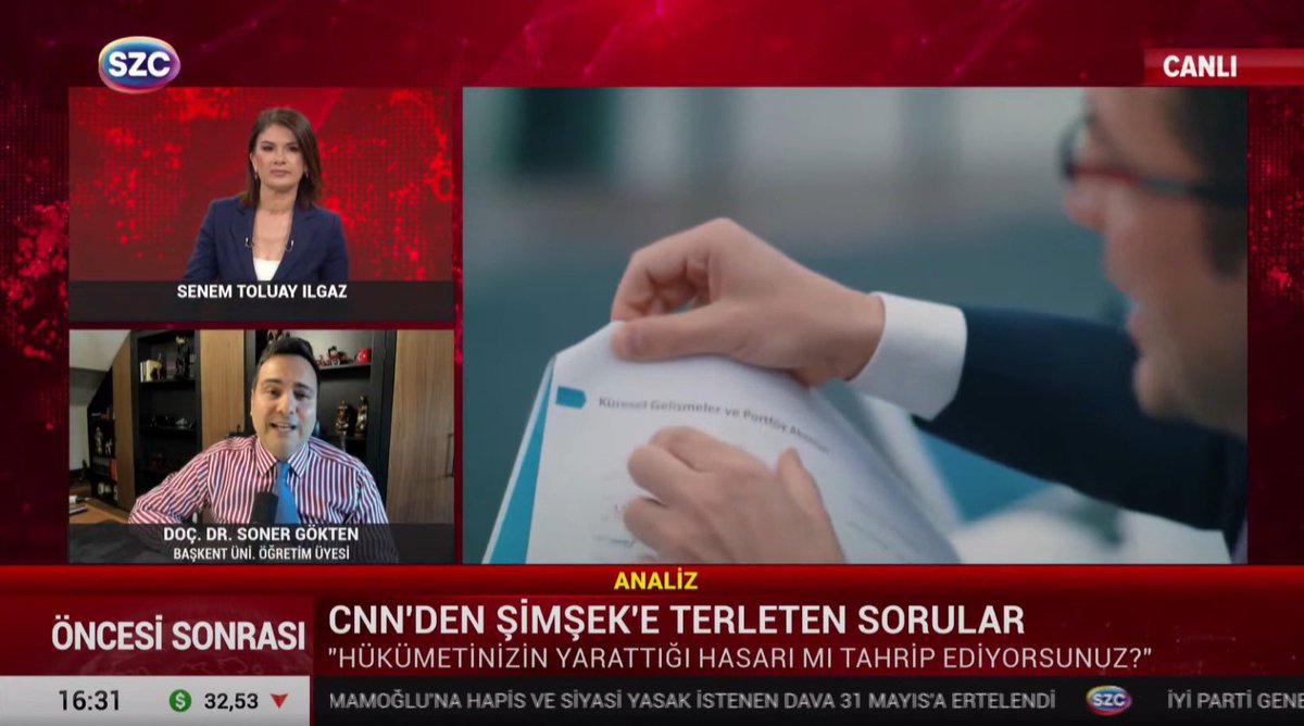 🎥 Sözcü TV'de @Sozcu__TV Senem Hanımefendinin @ilgazsenem konuğu olarak #TCMB #faiz kararını değerlendirdim.