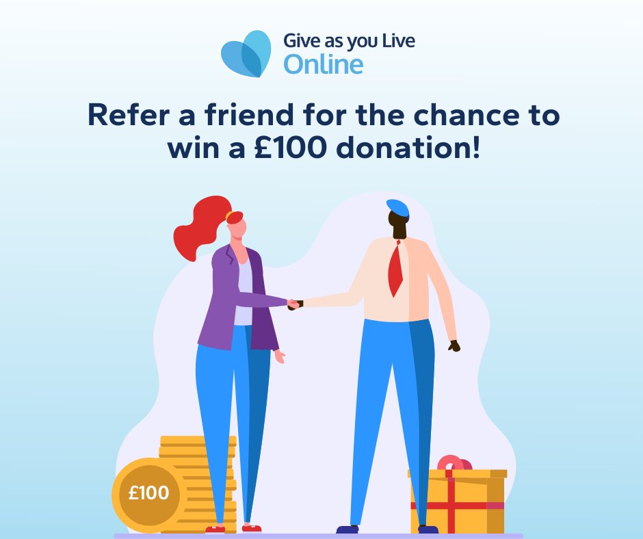 Don't miss out on winning £100 for your charity!😲 For the chance to win, share your unique link before Tuesday 30th April 😍 > give.as/QhDb3 *The winner will be chosen at random and contacted via email.