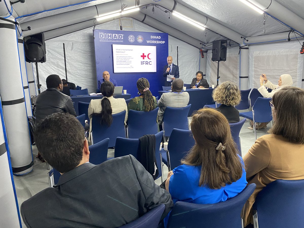 Wrapping up at @dihad where several Red Cross Red Crescent & @IFRC were present & presented at the main events & workshops on humanitarian diplomacy & on global #humanitarian issues. Also promoting our humanitarian principles, values & work. Thank you to all colleagues.