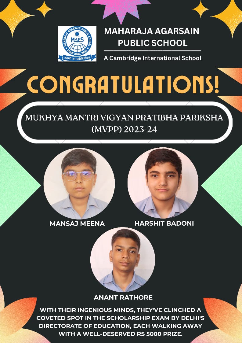 mapsavschool's tweet image. 🌟 Harshit Badoni, Anant Rathor, and Mansaj Meena from Class 9 shine in MVPP&apos;s merit list! 🏆 They&apos;ve earned a spot in the scholarship exam by Delhi&apos;s Directorate of Education, winning Rs5000 each. 🎓 #MVPP #Scholarship #DelhiEducation #MeritList @dir_ed @cbseindia29