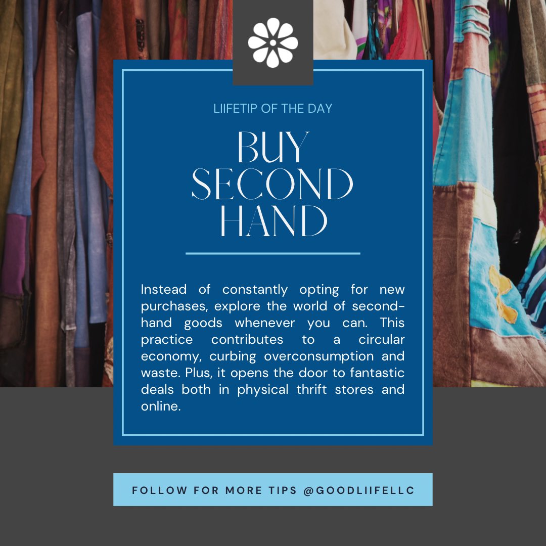 Instead of always buying new, why not dive into the world of pre-loved treasures? This not only supports a circular economy, cutting down on waste, but also uncovers amazing deals at thrift stores and online! Saving money and being sustainable? Count us in #SustainableLiving
