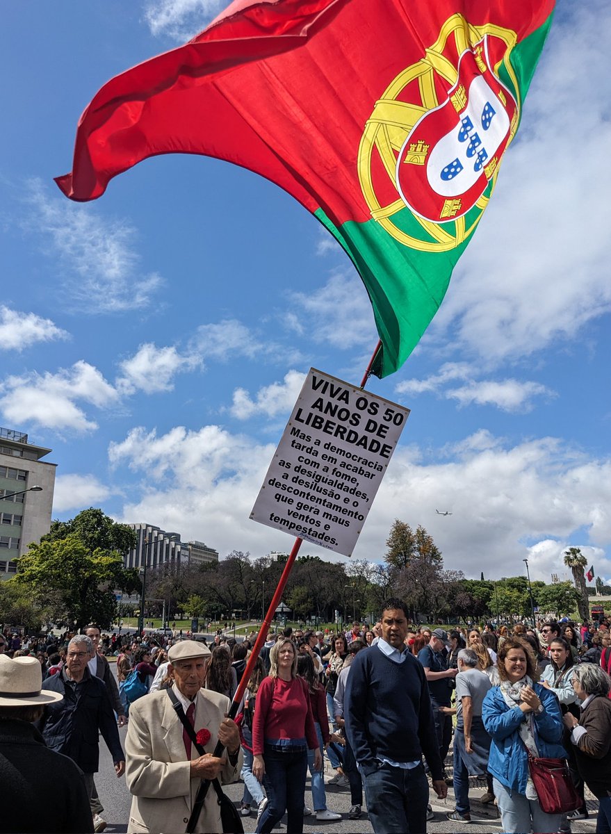 Right, now that is Spain is settled, let's do Portugal. For the next while I'll be coming to you live from Lisbon's Avenida da República as the country marks the 50th anniversary of the Carnation Revolution, the military uprising that ended the authoritarian Estado Novo regime.