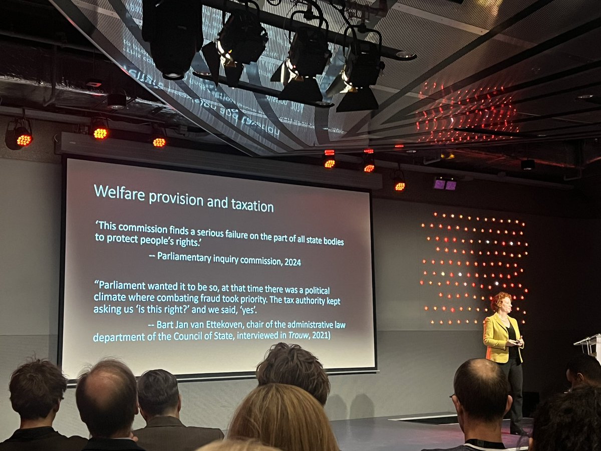 Brilliant & thought provoking keynote by @linnetelwin at the @_DigitalSociety conference ⚖️ As we try and treat everyone the same, we are not caring for everyone’s needs 🔮But where to go from here? How to undo the harms of #NPM… This challenge is ours to face!