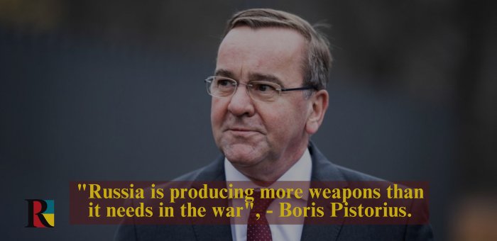 ⚠️🇩🇪 'Russia is producing more weapons than it needs in the war and is already filling up its warehouses', - German Defense Minister Boris Pistorius.

❗️'You can be naive and say that he is only doing this out of caution. As a skeptical person, I would say in this case that he is…