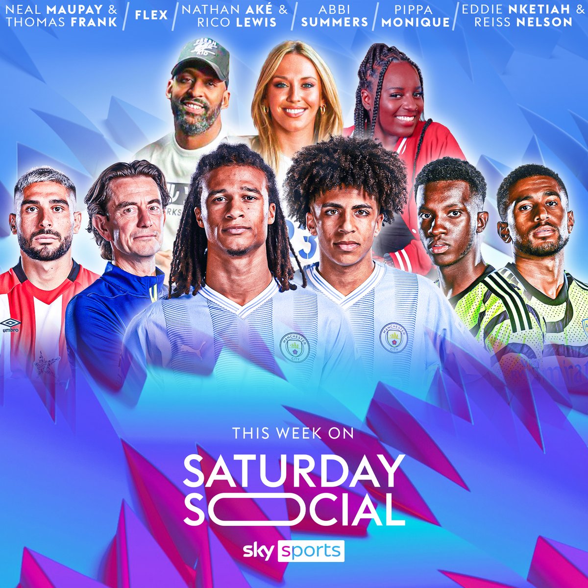 🎉 On Saturday Social this week 🎉 ⚽ Flex 🔴 Pippa Monique ⚪ Abbi Summers 🔵 Football Friends with Nathan Aké & Rico Lewis 👉 LIES with Eddie Nketiah & Reiss Nelson 🎯 Wheel of Truth with Thomas Frank & Neal Maupay ⏰ Join us at 10.30am on Sky Sports! ⏰