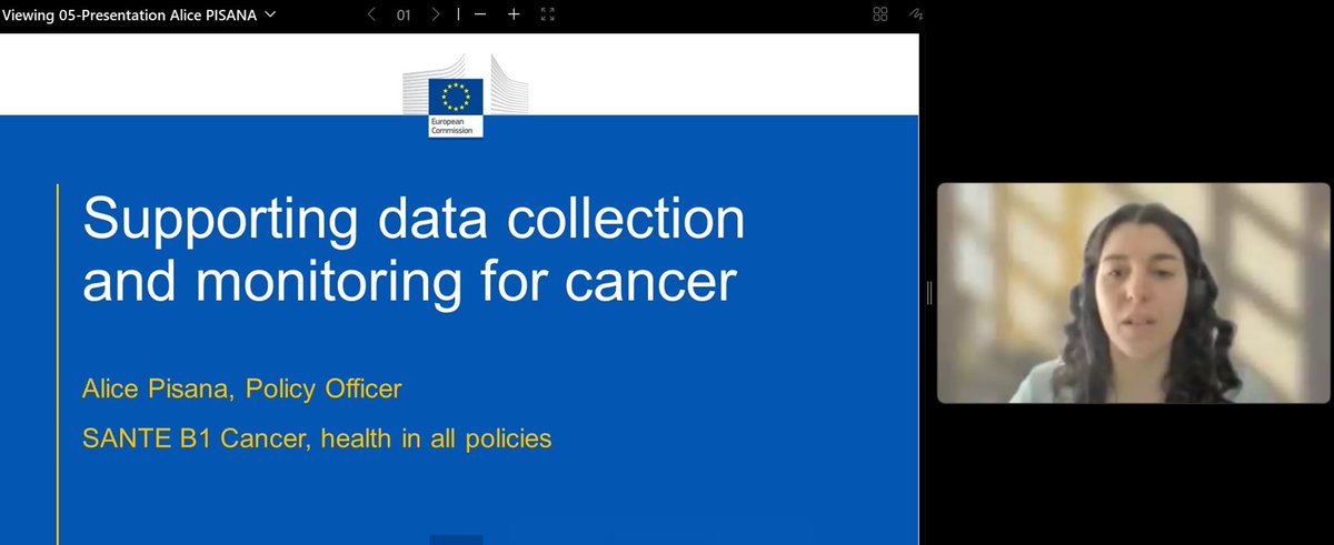 Speaking Now – Alice Pisana from @EU_Commission is explaining how DG SANTE is supporting efficient cancer care through data collection and monitoring!