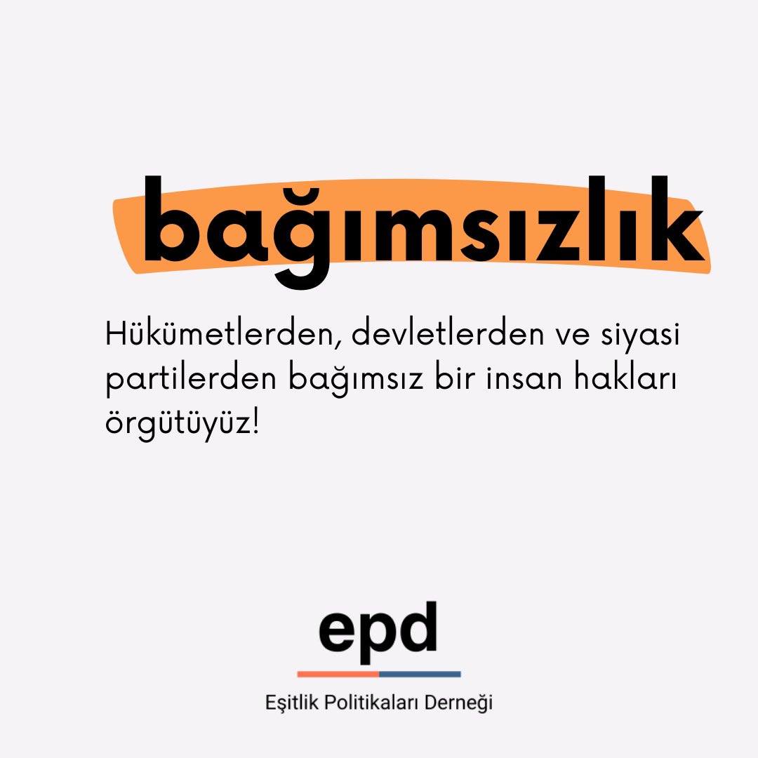 Hükümetlerden, devletlerden ve siyasi partilerden bağımsız bir insan hakları örgütüyüz! #YoksulluklaMücadele #Yoksulluk #esitlikpolitikaları #EPD #insanhakları #eşitlik