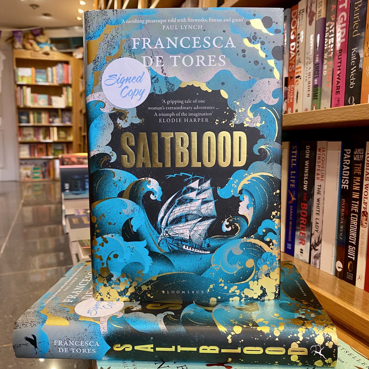 We had the wonderful Francesca De Tores in this morning signing her epic debut novel, #Saltblood. Inspired by real life female pirates, Saltblood is a gripping tale full of adventure and truth. Pick up your signed copy from Browser @FrancescaHaig @BloomsburyBooks #ShopIndie