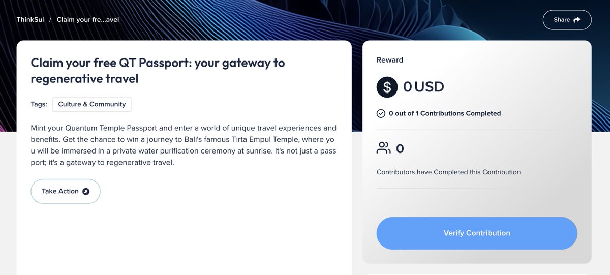 🎁 Giveaway Announcement! 🎁 Claim your QT Passport on @SuiNetwork through @ThinkSui and get ready to win unique travel experiences in Bali! ✈️🌏 Don't miss out, campaign ends April 30th! thinksui.com/listings/1095