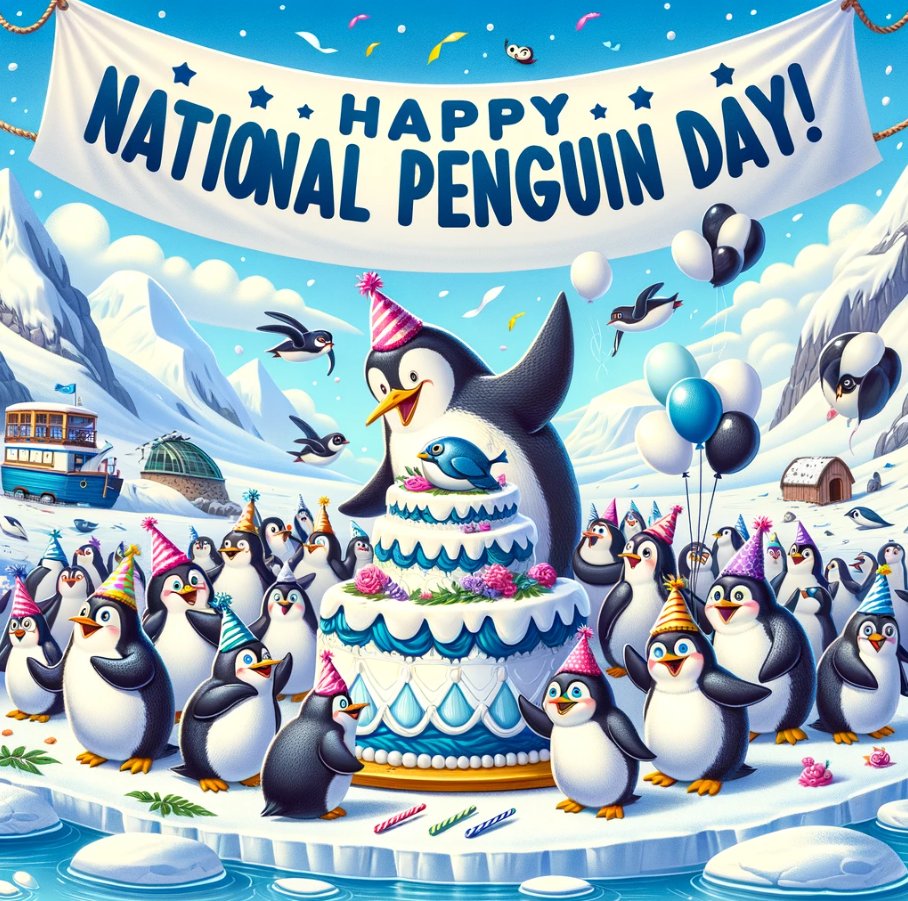 🎉🐧 Happy #NationalPenguinDay! 🐧🎉 Today, we waddle together in celebration of our feathered friends from the icy realms! From their charming waddles to their incredible resilience, penguins remind us of the wonders of the natural world and the importance of preserving it.