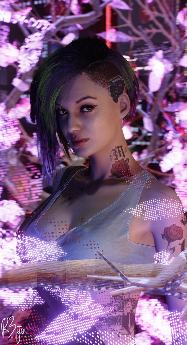 Cherry Blossom - #Cyberpunk2077 #PortraitThursday #サイバーパンク2077 #ArtisticofSociety #VGPUnite #VPRT #ThePhotoMode #VirtualPhotography #JudyAlvarez