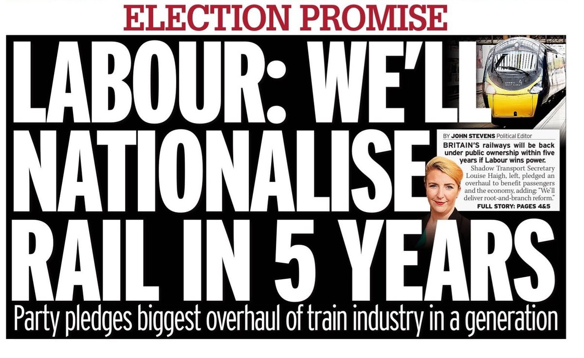 Great that a Labour Government will bring rail back into public ownership. Privatised rail companies have hiked prices while delivering worse and worse services. It's time to put the public before the profits of rip-off rail companies.