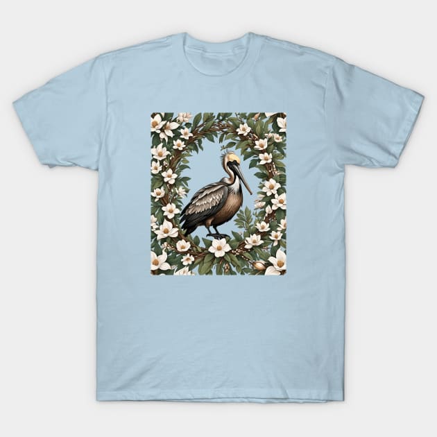 #Pelican Bird Surrounded By Magnolia Flowers - #BrownPelican #TShirt #teepublic  #taiche #louisianaborn #neworleans #louisiana #louisianaraised #louisianan #louisianalife #louisianaartist #louisianagirl #louisianatravel #louisianaproud #louisianalove teepublic.com/t-shirt/596685…