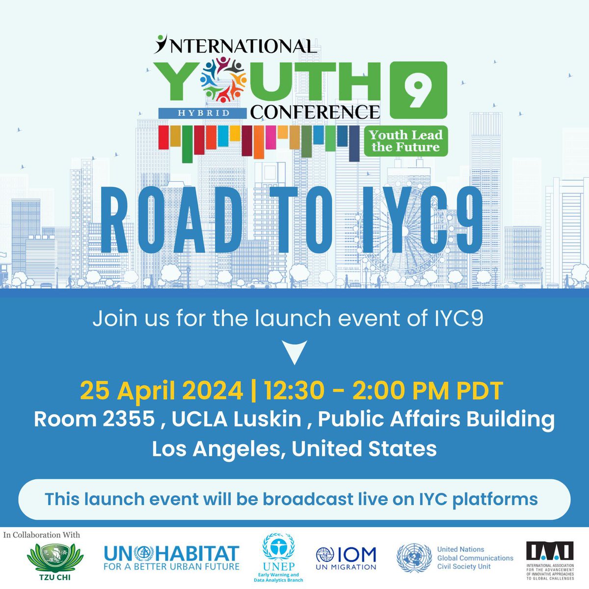 Announcement: Join us for the exciting launch event of TYC9! Date: April 25, 2024 Time: 12:30 - 2:00 PM PDT Location: Room 2355, UCLA Luskin, Public Affairs Building, Los Angeles, United States. Join us here : youtube.com/live/optce1Bvx…