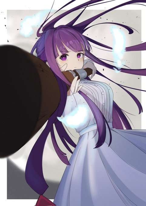 「紫髪 杖」のTwitter画像/イラスト(新着)