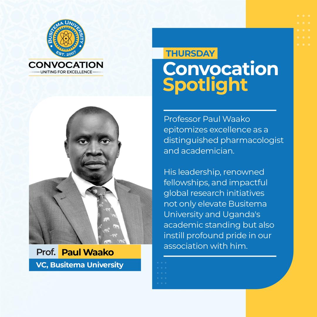 In our Spotlight today, we profile @ProfPaulWaako, a renowned Pharmacologist, Academician & Administrator who is the Vice Chancellor of @BusitemaUni. His leadership has taken our University to great strides in Uganda and beyond. @Eng_Musinguzi_B @mak_alumn #BUConv #Spotlight