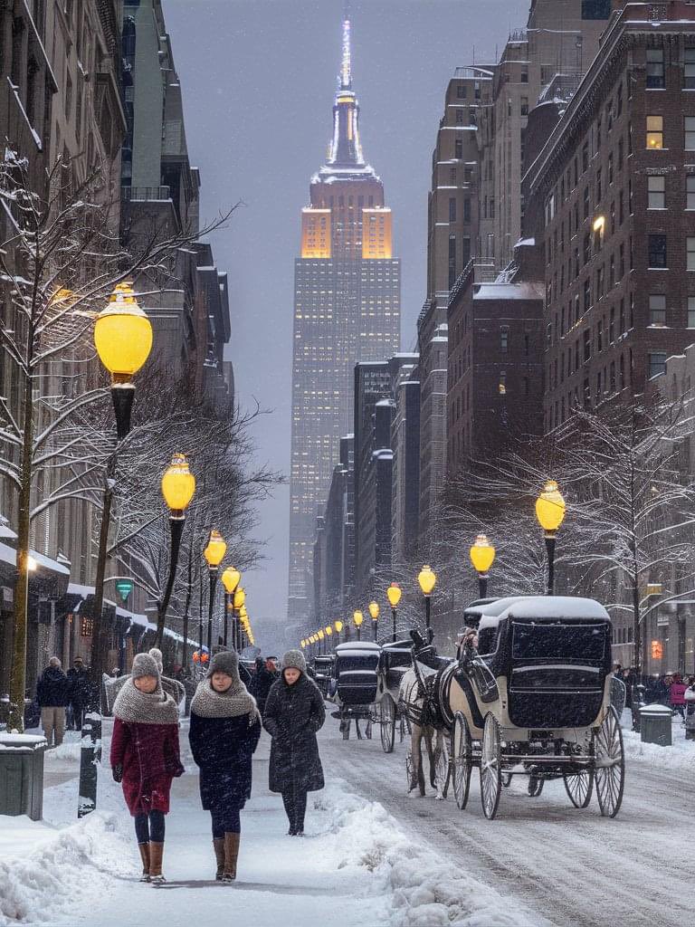 Snow day ⛄️ in New York City 🏙️🗽
