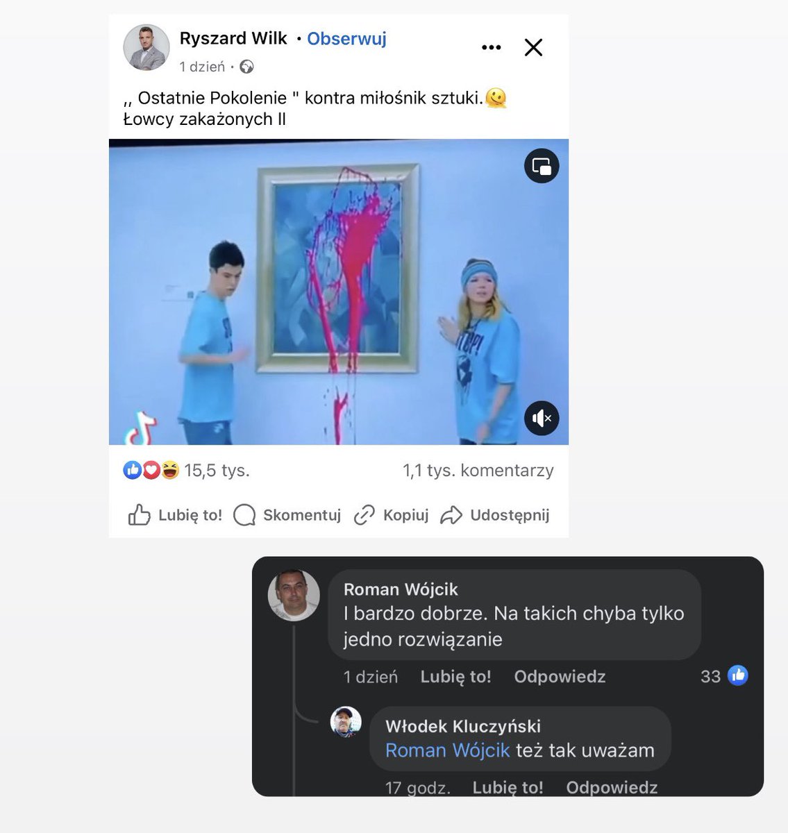 Paulina Górska (@paulina_gorska_) on Twitter photo Dramat.
Poseł <a href="/ryszard_wilk/">Ryszard Wilk</a> udostępnia na swoim profilu materiały pokazujące treści drastyczne i nawołujące do przemocy. Wisi to sobie na FB, jakby nigdy nic. Mówimy o człowieku, który pełni funkcję publiczną! Panie Marszałku <a href="/szymon_holownia/">Szymon Hołownia</a> - oczekujemy reakcji! Dramat.
Poseł <a href="/ryszard_wilk/">Ryszard Wilk</a> udostępnia na swoim profilu materiały pokazujące treści drastyczne i nawołujące do przemocy. Wisi to sobie na FB, jakby nigdy nic. Mówimy o człowieku, który pełni funkcję publiczną! Panie Marszałku <a href="/szymon_holownia/">Szymon Hołownia</a> - oczekujemy reakcji!