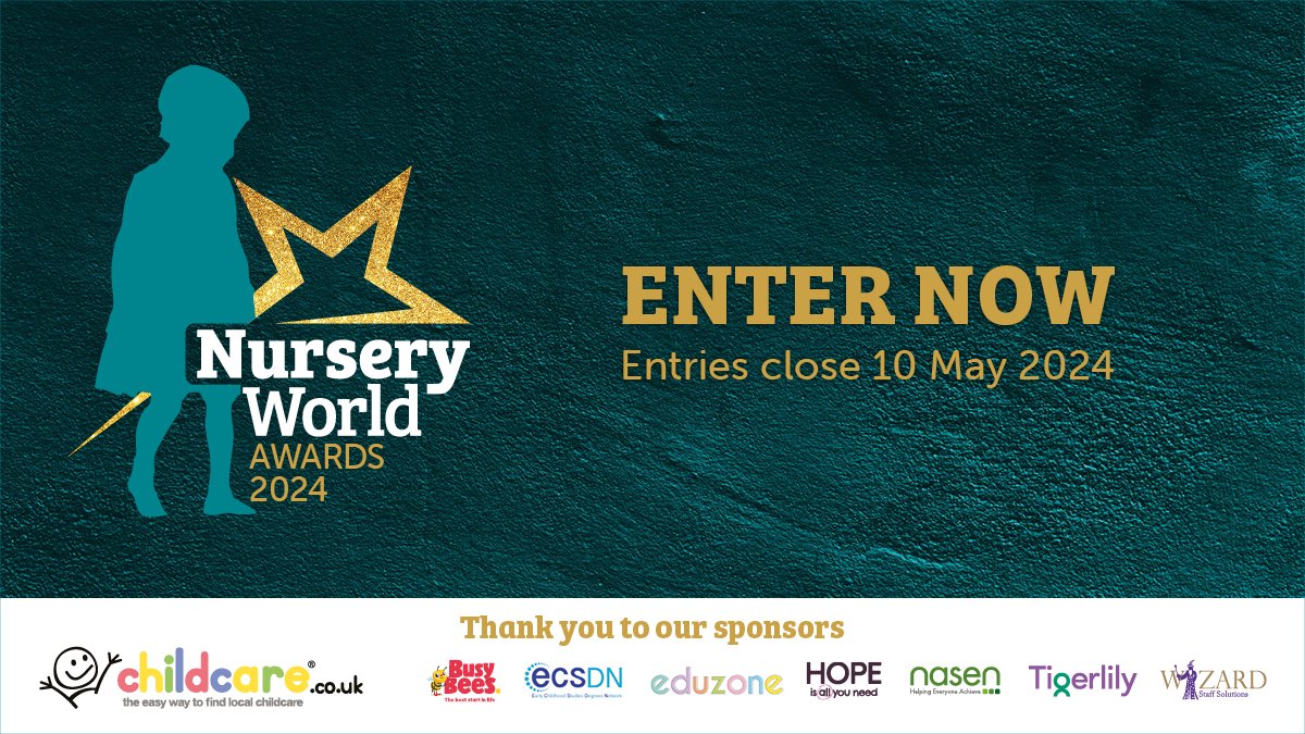 LAST CHANCE to enter the @NurseryWorld Awards 2024! ⏰ Enter yourself or a colleague who has shown dedication, innovation or passion for the early years sector this year! ✨ For all information: bit.ly/3SIY94e