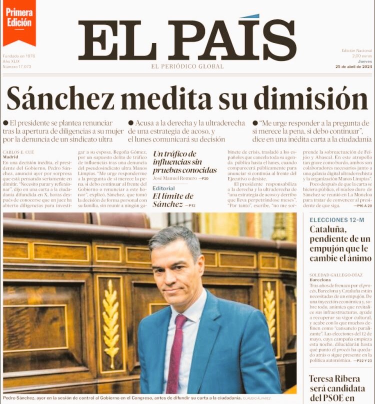 El acoso político-judicial-mediático que ha tenido y tiene PODEMOS no se ha visto en ningún país Occidental. Ahora le pasa factura al PSOE y a la familia de Pedro Sánchez por dejar de hacer. En España tenemos que impedir que la ultraderecha PP y Vox, den un #GolpeDeEstado.