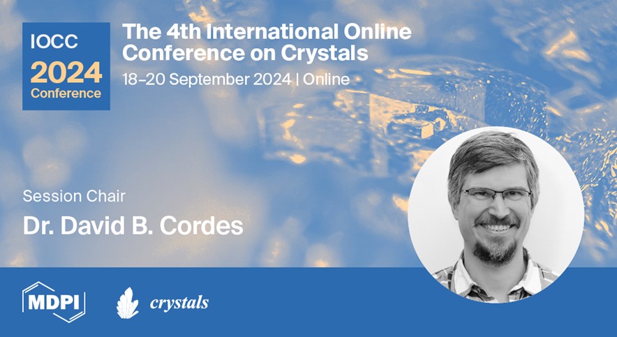 📢 Session Chair Announcement 
Session: Crystal Engineering
Chair: Dr. David B. Cordes, EaStCHEM School of Chemistry, University of St Andrews, UK @univofstandrews
About conference: sciforum.net/event/IOCC2024 
 #IOCC2024 #Crystals #OpenAcess #FreeOfCharge