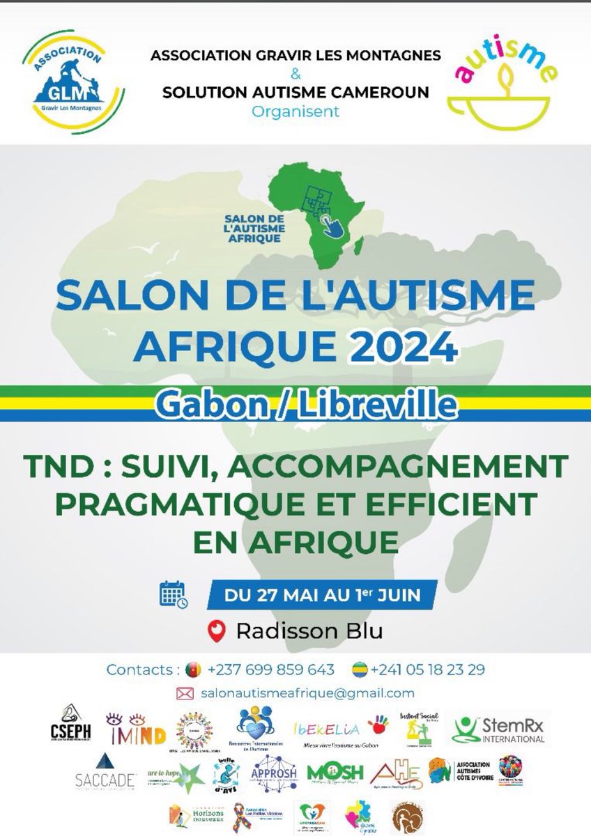 N’oubliez pas le Salon de l’autisme du 27 mai au 1er juin à Libreville. 👇🏾