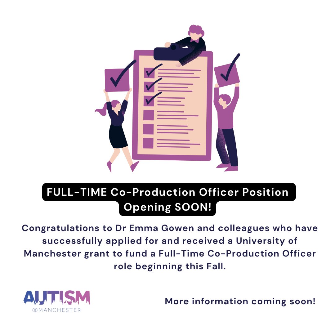 Exciting times at Autism@Manchester! Keep your eyes on this space 👀 for more information about the role. #Autism #AutismCoproduction #AutismAcceptanceMonth #AutismResearch #AutismatManchester #UniversityofManchester #JobOpportunity