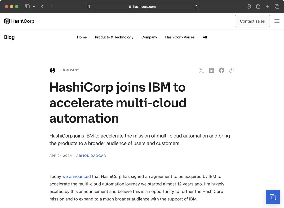 Wow. 

HashiCorp joins IBM for $6.4 B