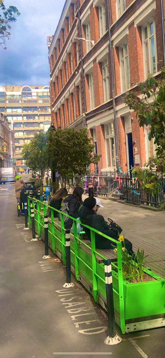 Parklets outside of school gates is a fantastic idea. Children and parents normally cluster outside the gates and it stops ignorant parents who ignore parking restrictions and park right outside the school.