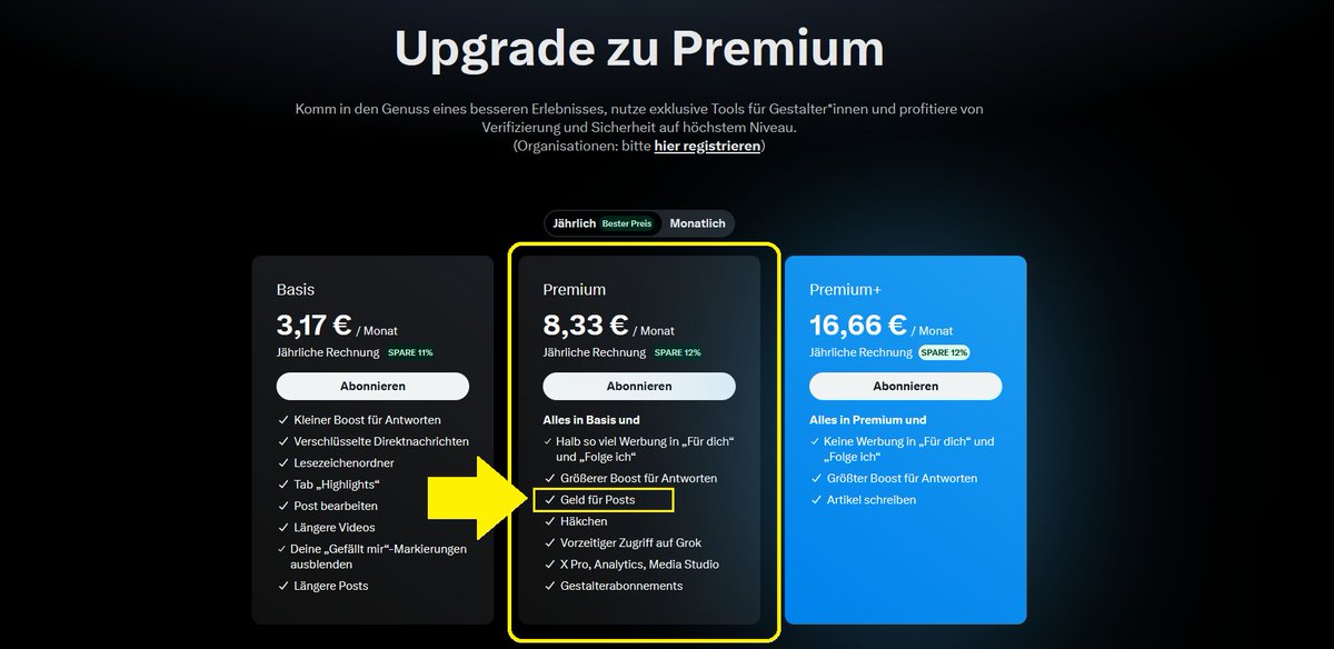 Mahlzeit :-) Hat eigentlich jemand schon Erfahrung mit #XPremium Basic bzw vielmehr mit der 'Geld für Posts' Abrechnung? Lohnt sich das für aktive #XUser? Ich frage natürlich für einen Freund :)