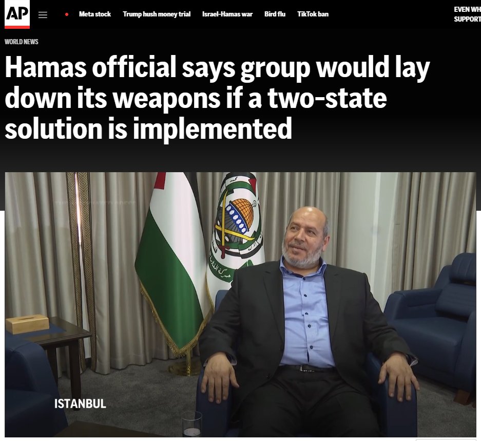 ХАМАС готов сложить оружие, если государство Палестина утвердят в границах 1967 года. Об этом Associate Press сообщил высокопоставленный член политического крыла террористического движения Халил аль-Хайя. Условие перемирия с Израилем группировка описывает сроком в 5 или более лет