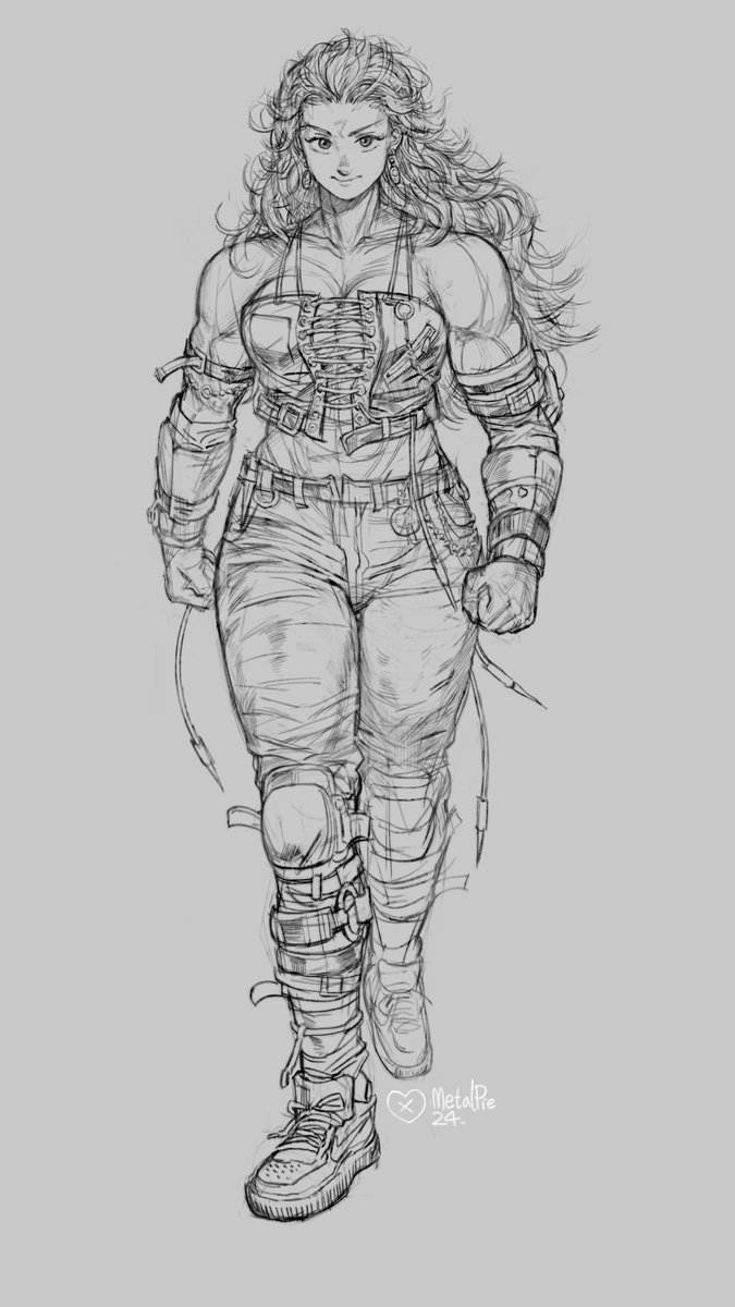 Strong woman walking on earth.Noi from #dorohedoro