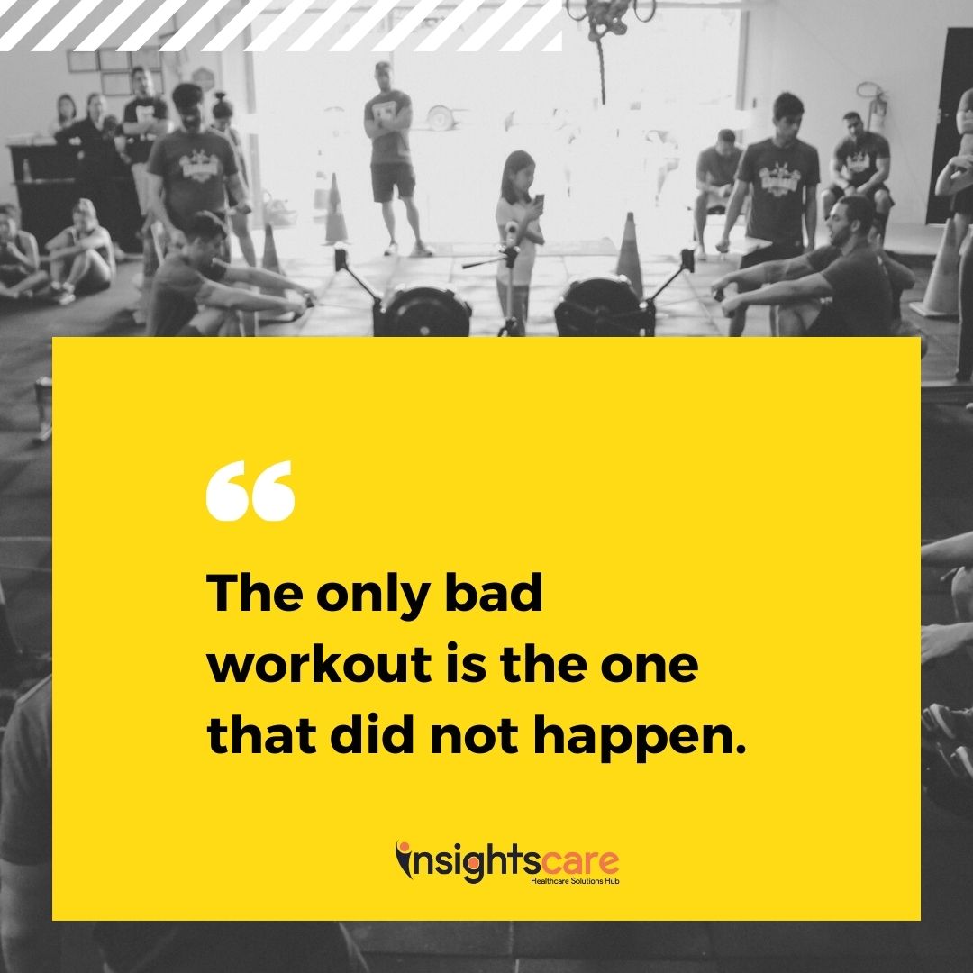 The only bad workout is the one that did not happen. 💪 Make every effort count towards your fitness goals. #WorkoutMotivation #FitnessJourney #NoExcuses #HealthyLiving #ExerciseIsKey #KeepPushing #FitnessGoals #Motivation #InsightsCare #Workout #FitnessGoals