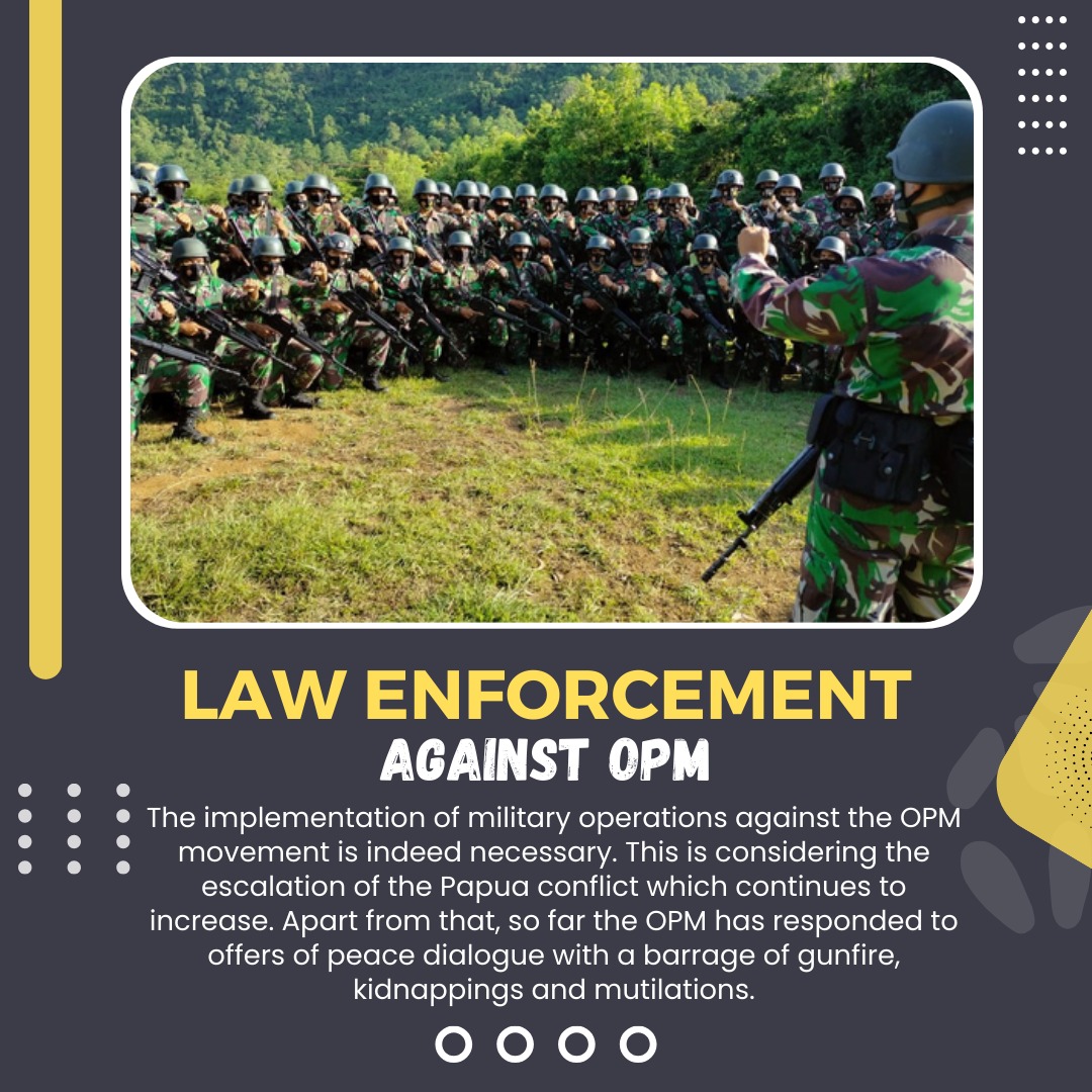 Military Operations Will Be A Conflict Resolution Option If OPM Continues To Commit Criminal Acts

#militaryoperations #notolerance #Humanity #SavePapua #Sep4ratist #turnbackcrime