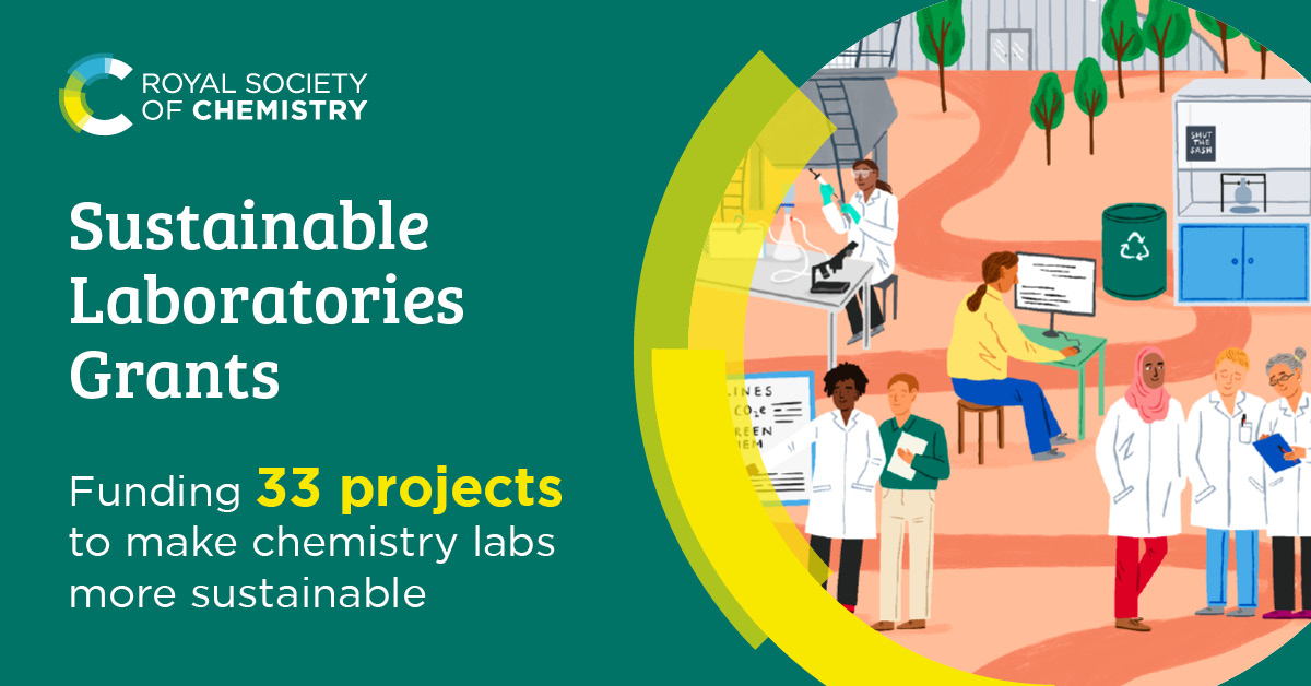 We’re excited to announce the first projects funded by our new Sustainable Laboratories Grants, enabling individuals and teams to improve the environmental footprint of chemistry research. Meet the awardees: rsc.org/news-events/ar…