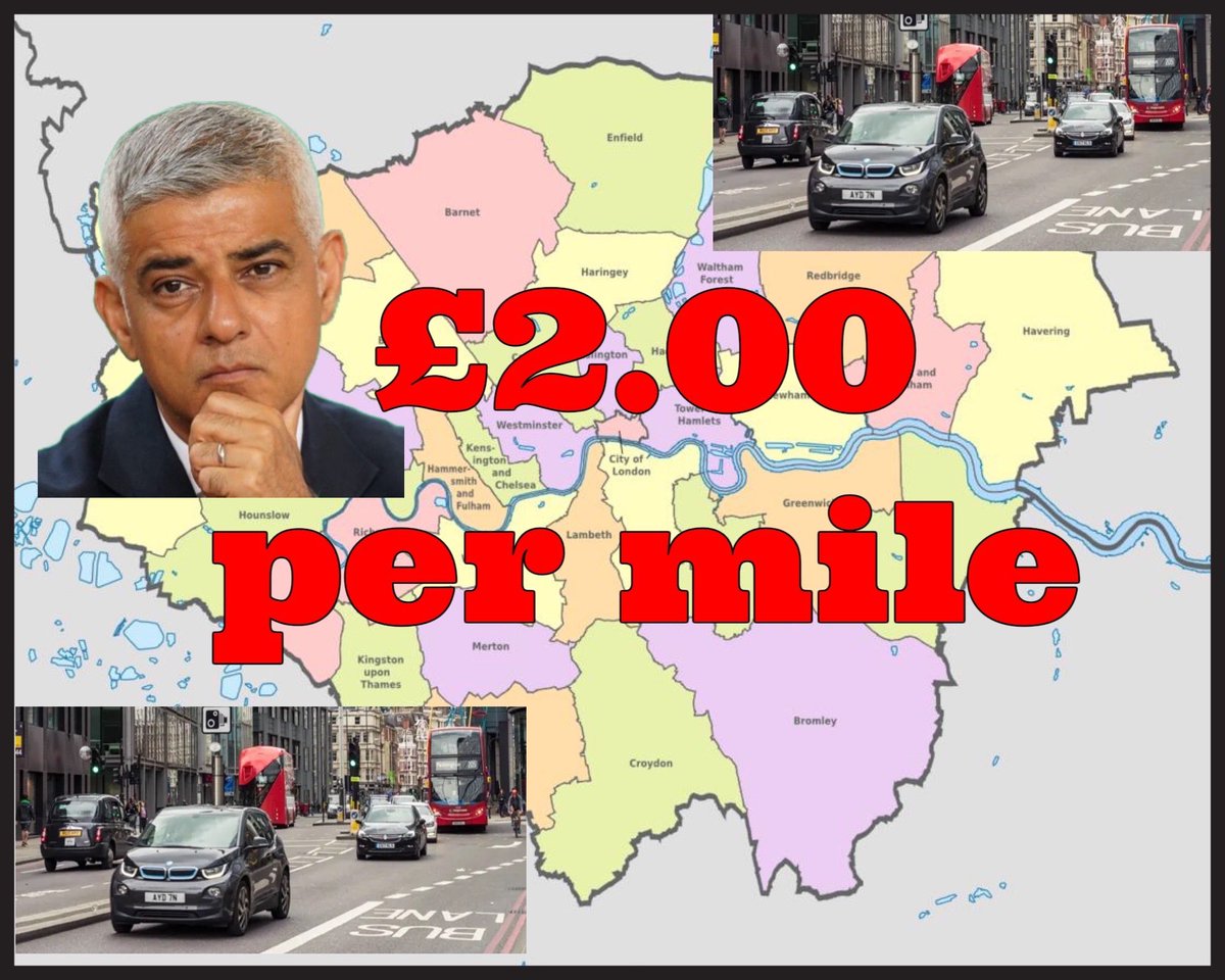 A vote for @SadiqKhan is a vote for £2 per mile driven by EVERY vehicle. Just think before voting on May 2nd. £2 per mile for every carer, every delivery, every doctor, nurse, carer, plumber, builder, cab journey, you! Eg that’s £18 each way from Bethnal Green to Balham extra tax