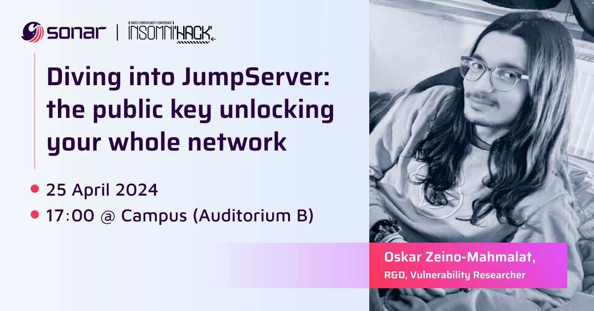 How can an attacker take over your whole network using only your SSH public key 🔑?
If you are at #Insomnihack this week: Come find out in our talk about hacking the open-source bastion host JumpServer.