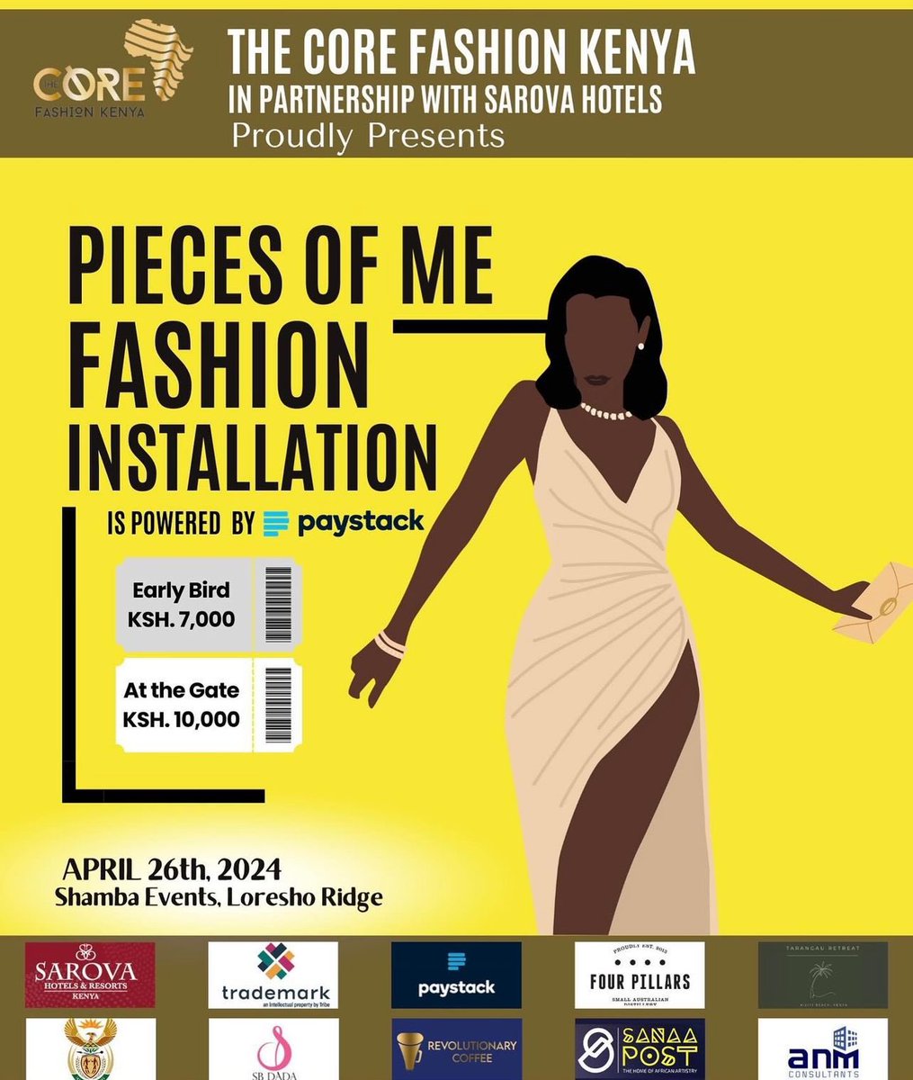 Don’t miss out on the highly anticipated “Pieces of Me Fashion Installation” presented by The Core Fashion Kenya. April 26th, 2024, at Shamba Events, Loresho Ridge. For more information, contact +254 703 894843. 🎫 mookh.com/event/the-core… #MookhExperience #MookhAfrica #Events