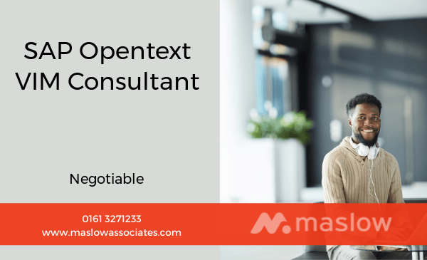 Apply today! SAP Opentext VIM Consultant.