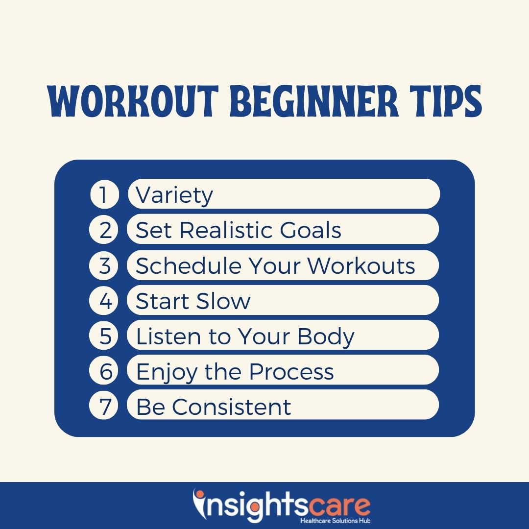 Embarking on your fitness journey? Here are some beginner workout tips to help you get started and stay motivated! 💪 #FitnessForBeginners #WorkoutTips #ExerciseMotivation #NewToFitness #HealthyLifestyle #GetActive #FitnessJourney #StartStrong #InsightsCare