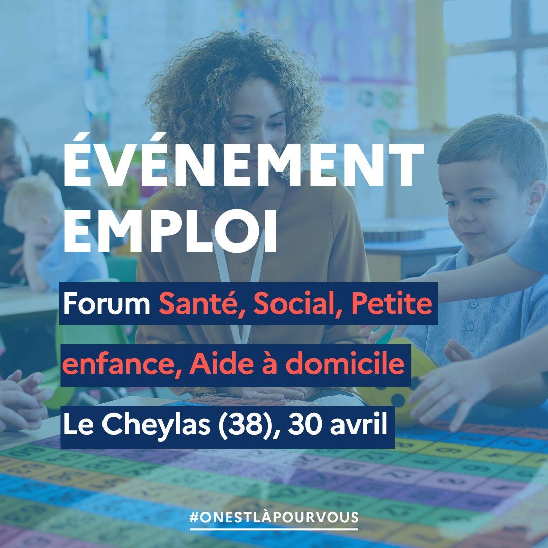 [Evènement] Forum #emploi et #formation Les secteurs #santé, #social, aide à la personne et petite enfance recrutent 📆 30 avril 📍 Le Cheylas (Isère) Infos et inscription mesevenementsemploi.francetravail.fr/mes-evenements…