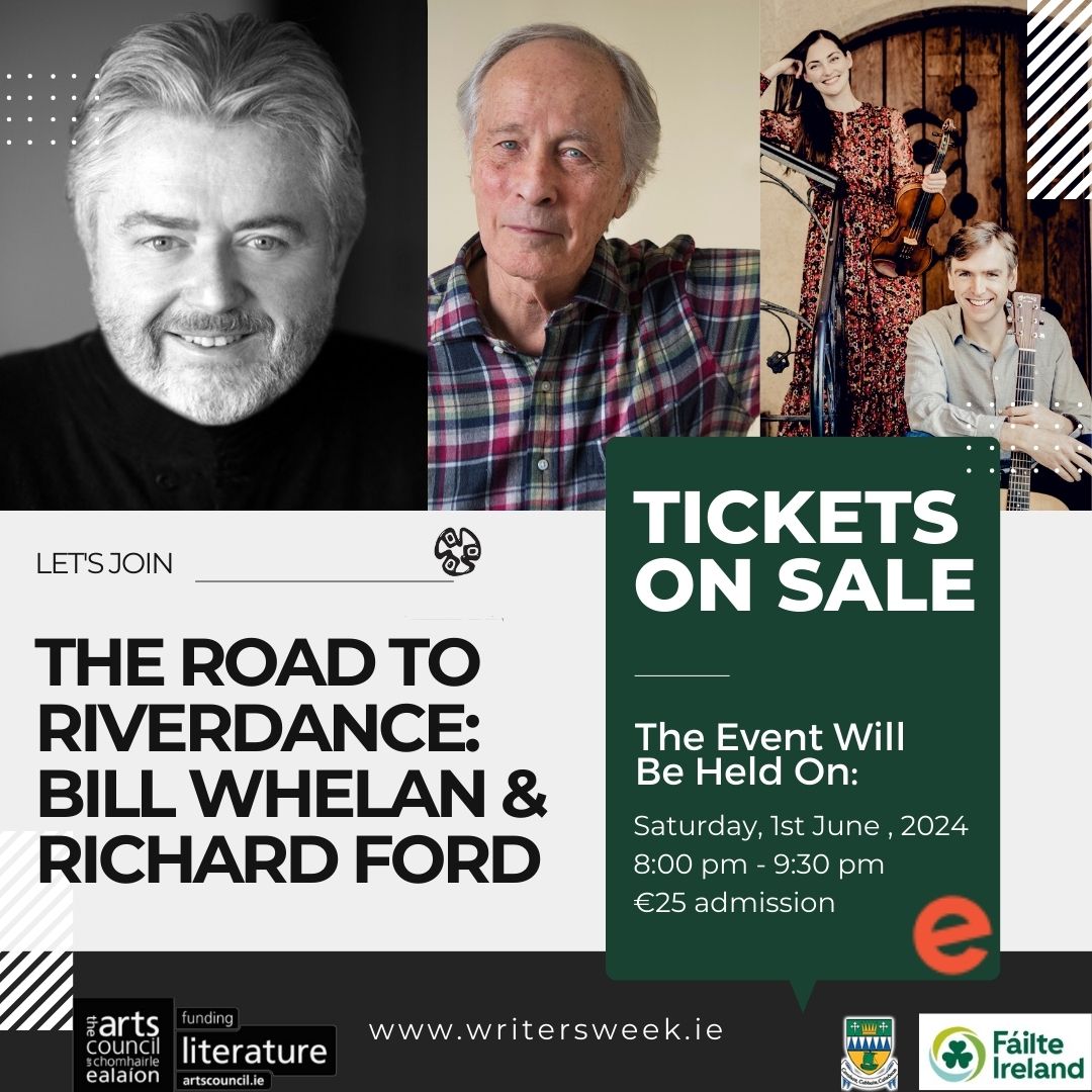 Grammy award winning composer Bill Whelan joins Pulitzer Prize winning author Richard Ford. Selections of Whelan's compositions will be played by  acclaimed musicians Zoe Conway & John McIntyre🎶🎟️:writersweek.ie/programme #artscouncilsupported #kerrycountycouncil #failteireland